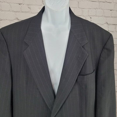 Hart Schaffner Marx Black 100% Wool Softly Tailored Blazer Sport Coat USA 44R