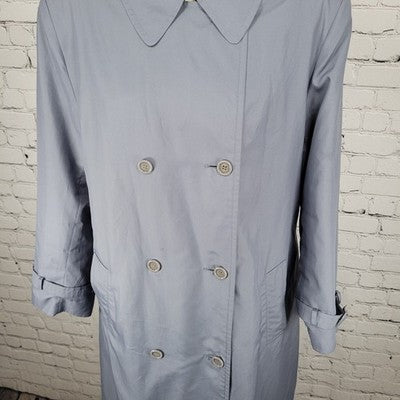 The Totes Coat Blue Belted Removable Insulated Liner Jacket Trench Coat Size 14