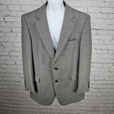 Jos A Bank Grey 100% Wool 2 Button Single Vented Notch Blazer Sport Coat 43R