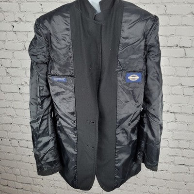 Towncraft Black 2 Button Single Vented Notch Washable Blazer Sport Coat USA 40