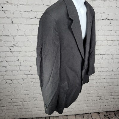 VTG Botany 500 Couture Grey 2 Button Blazer Sport Coat USA Made Size 44 PTR