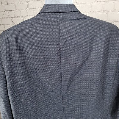 Strellson Blue 100% Wool Alecc Slim Fit Birds Eye Blazer Sport Coat 56 US 46