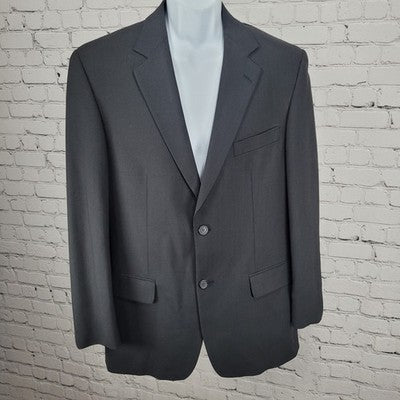 Joseph & Feiss Black 100% Wool Comfort Stretch 2 Button Blazer Sport Coat 38R