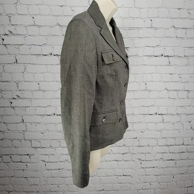 J.CREW Brown 100% Wool 4 Button Lined Notch Pockets Blazer Suit Jacket 2