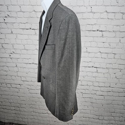 Chaps Ralph Lauren Grey Wool Cashmere 2 Button Notch Blazer Sport Coat 42R