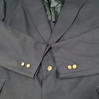 VTG Gino Pacelli Navy Satoria Finezza 2 Button Notch Blazer Sport Coat USA 53