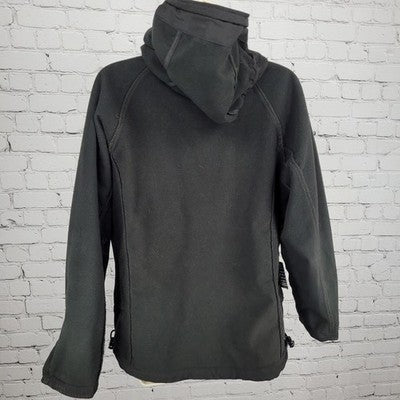 Icewear Iceland Black Hooded Full Zip Fleece Lined Zip Pockets Jacket Small S