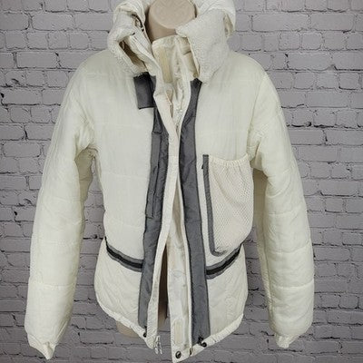 White Sierra Ivory Waterproof Breathable Hooded Insulated Zip Jacket Medium M