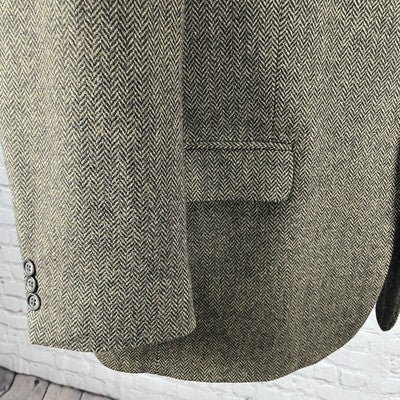 Towncraft Brown Lambswool Herringbone Tweed 2 Button Blazer Sport Coat Size 44R