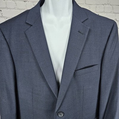 Pronto Uomo Navy 100% Wool Platinum 2 Button Vented Notch Blazer Sport Coat 44R