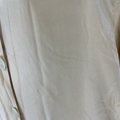 August Silk Yellow 100% Silk Buttoned Long Sleeve Tunic Blouse Top Size Medium M