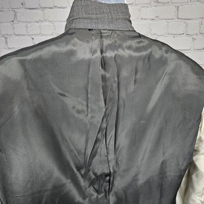 VTG Barrister Grey 100% Wool 2 Button Single Vented Notch Blazer Sport Coat 42