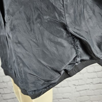 VTG Hucke Black Wool Blend European 2 Button Peak Blazer Suit Jacket 44 US L/XL