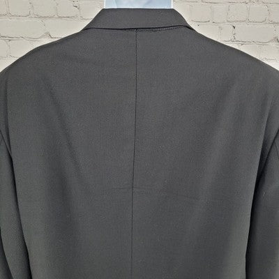 VTG Jos A Bank Black 100% Wool 3 Button Ventless Notch Blazer Sport Coat 46R