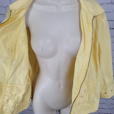 Chico's Yellow Lightweight Full Zip 3/4 Sleeve Jacket Size 2 US 12