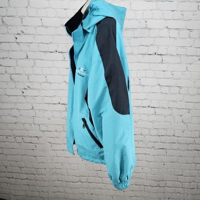 Grand Canyon Railway Cheneral Blue Fleece Lined Hooded Jacket Medium *zipper