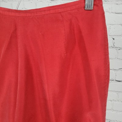 VTG Bice Red Silk High Rise Lined Lightweight Zip Closure Pants Size 10 (27x28)