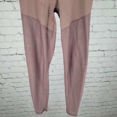 Body Language Purple Stretch Ruched Mesh Yoga Pants Leggings Size XS (22x26)