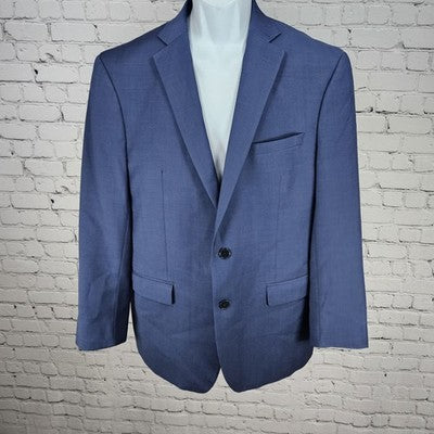 Calvin Klein Blue 2 Button Double Vented Notch Blazer Sport Coat Jacket 42 *read