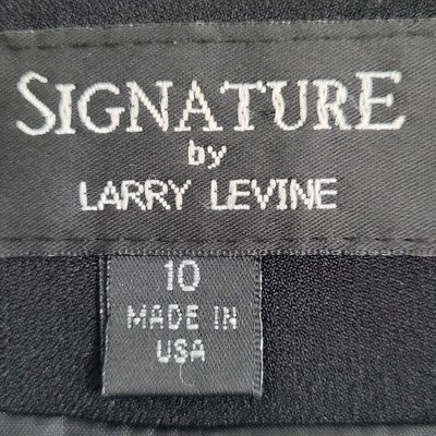 VTG Signature Larry Levine Black 3 Button Blazer Peak Formal Suit Jacket USA 10