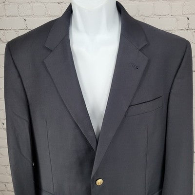 Jos A Bank Black 100% Wool Signature Collection Gold Button Blazer Size 41R