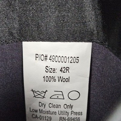 Chaps Black 100% Wool Pinstriped 3 Button Vented Notch Blazer Sport Coat 42R