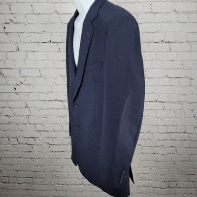 Cellini Collection Navy 2 Button Double Vented Notch Blazer Sport Coat 40R