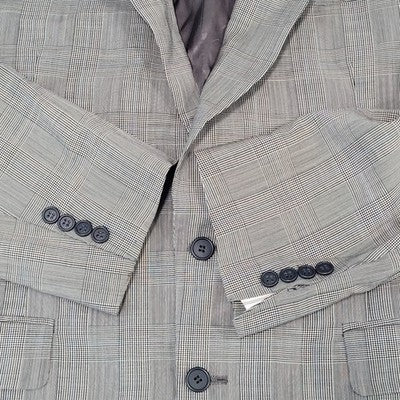 VTG Briar Brown Wool Check Premier Edition Blazer Sport Coat USA Made Size 40R