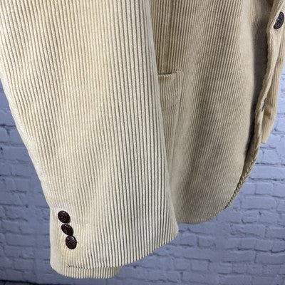 Richman Tan Corduroy 2 Button Vented Blazer Sport Coat Poland Made Size 46L