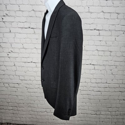 J Ferrar Grey Slim Fit Stretch 2 Button Double Vented Peak Blazer Sport Coat 42L