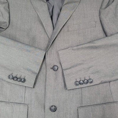 Perry Ellis Castlerock Grey Classic Fit 2 Button Blazer Sport Coat Jacket 38R