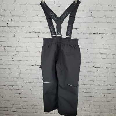 Gerry Black Insulated Fleece Lined Zip Pockets Snow Bibs Pants Kids Size XS 5/6