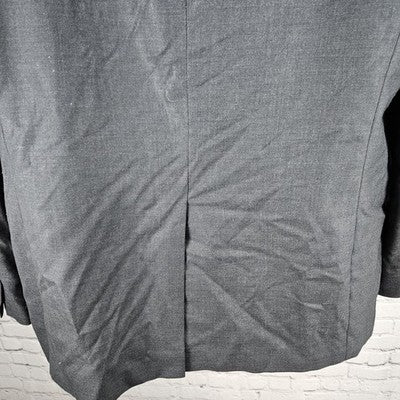Stafford Grey 100% Wool 2 Button Single Vented Notch Blazer Sport Coat 46R