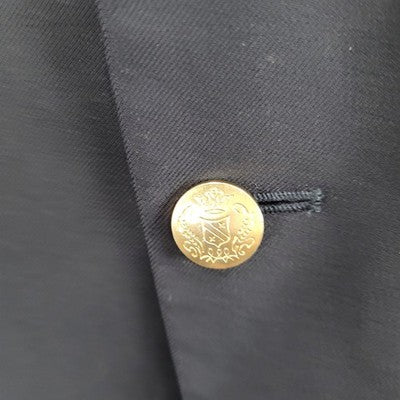 Jos A Bank Black 100% Wool Signature Collection Gold Button Blazer Size 41R