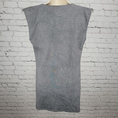 Selected Femme Grey Shoulder Zip Short Sleeve Cowl Neck Short Dress Size Large L