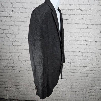 Stafford Grey 100% Wool 2 Button Single Vented Notch Blazer Sport Coat 46R