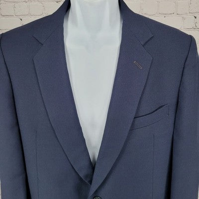 Cellini Collection Navy 2 Button Double Vented Notch Blazer Sport Coat 40R