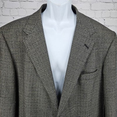 Daniel Hechter Black 100% Worsted Wool 2 Button Notch Blazer Sport Coat 48L