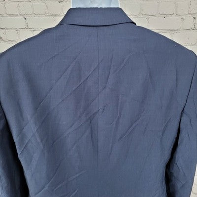 Express Photographer Navy Wool Blend Fitted 2 Button Notch Blazer Sport Coat 40R