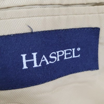 Haspel Cream Black Silk Wool Houndstooth 2 Button Blazer Sport Coat Size 46R