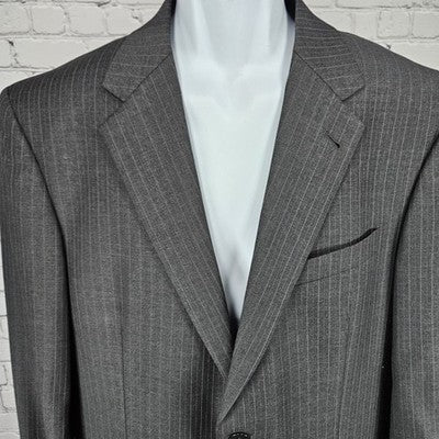 Joseph Abboud Black Label Grey 100% Wool 2 Button Blazer Sport Coat USA 40R