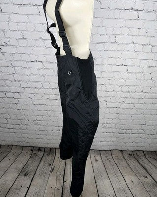 VTG Columbia Black Insulated Zip Snow Ski Winter Bib Pants Medium (28x28) *tear