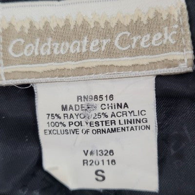 Coldwater Creek Purple Velvet Floral Embroidered Full Zip Jacket Small S