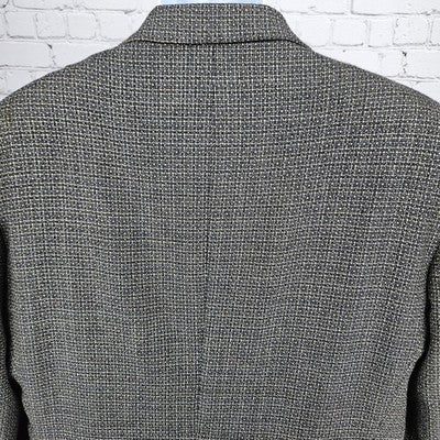 Daniel Hechter Black 100% Worsted Wool 2 Button Notch Blazer Sport Coat 48L