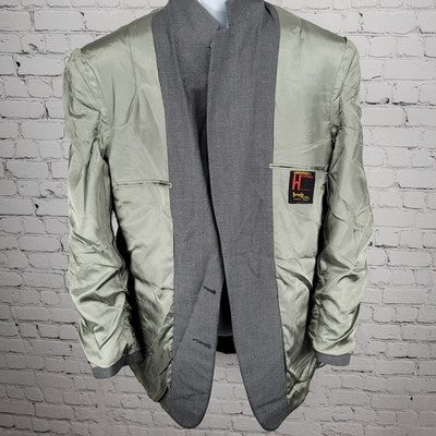 VTG Harmony Clothes Grey Pinstriped 2 Button Notch Blazer Sport Coat USA 41