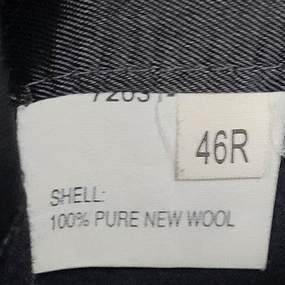 VTG Jos A Bank Black 100% Wool 3 Button Ventless Notch Blazer Sport Coat 46R