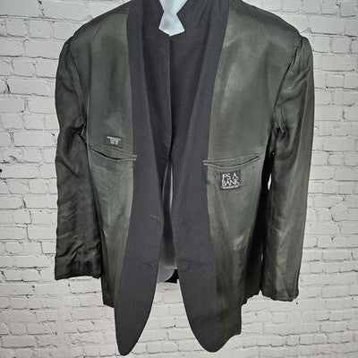 Jos A Bank Black 100% Wool 2 Button Single Vented Notch Blazer Sport Coat 44R