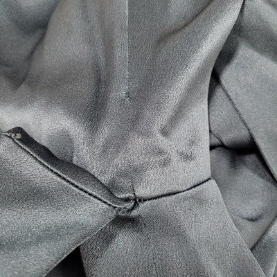 VTG Talbots Green Satin Sleeveless Pleated Tie Back Lined A Line Midi Dress 6