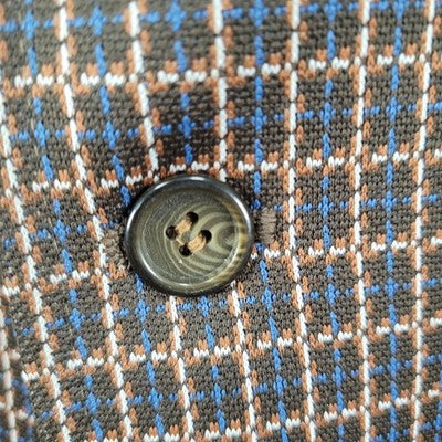 VTG USI Brown Blue 2 Button Double Vented Notch Blazer Retro Sport Coat USA 40