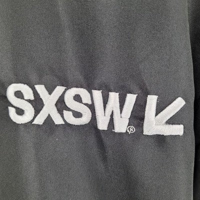 SXSW South By Southwest ATX Black Hooded Windbreaker Jacket Size Large L